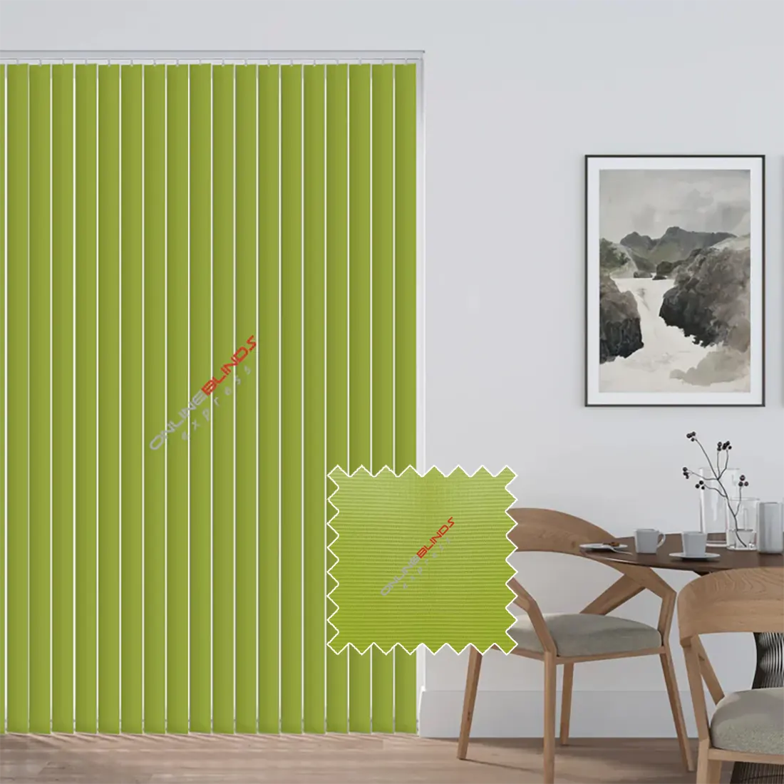 UNILUX LIME - PVC WATERPROOF BLACKOUT VERTICAL BLINDS