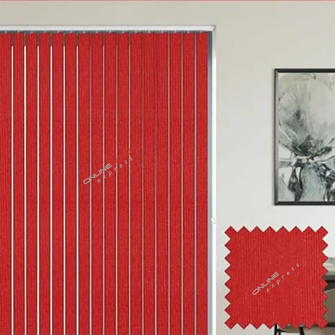 Unity Poppy - Red Vertical Blinds