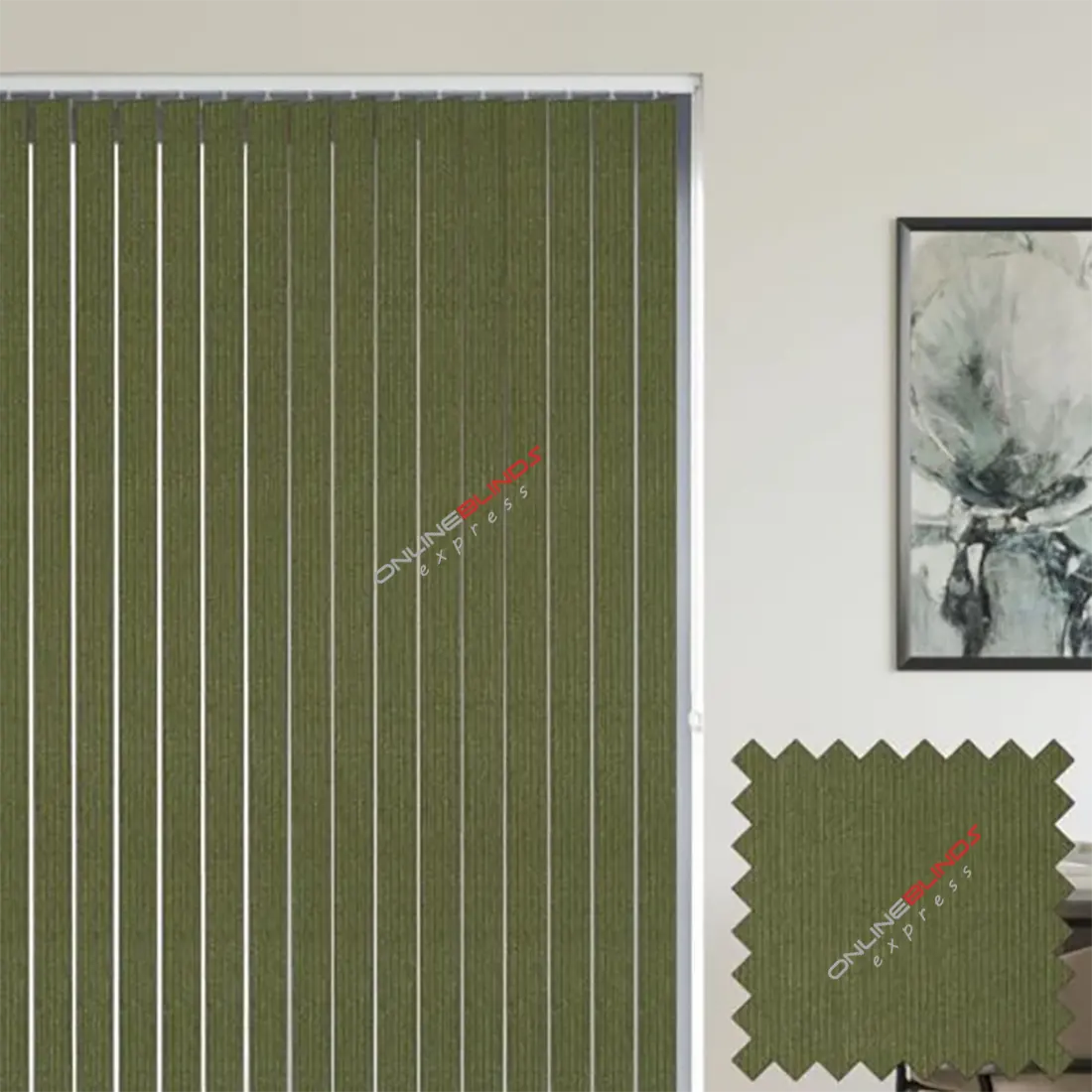 Unity Willow - Green Vertical Blinds - Online Blinds Express