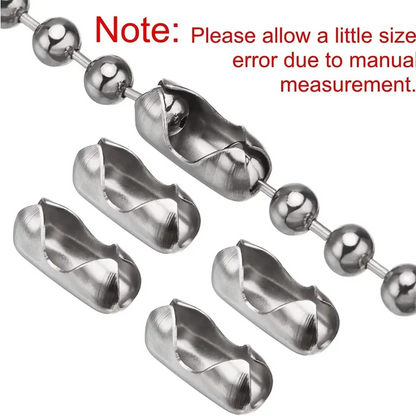3 Meter Silver Beaded Pull Chain Extension with Connector