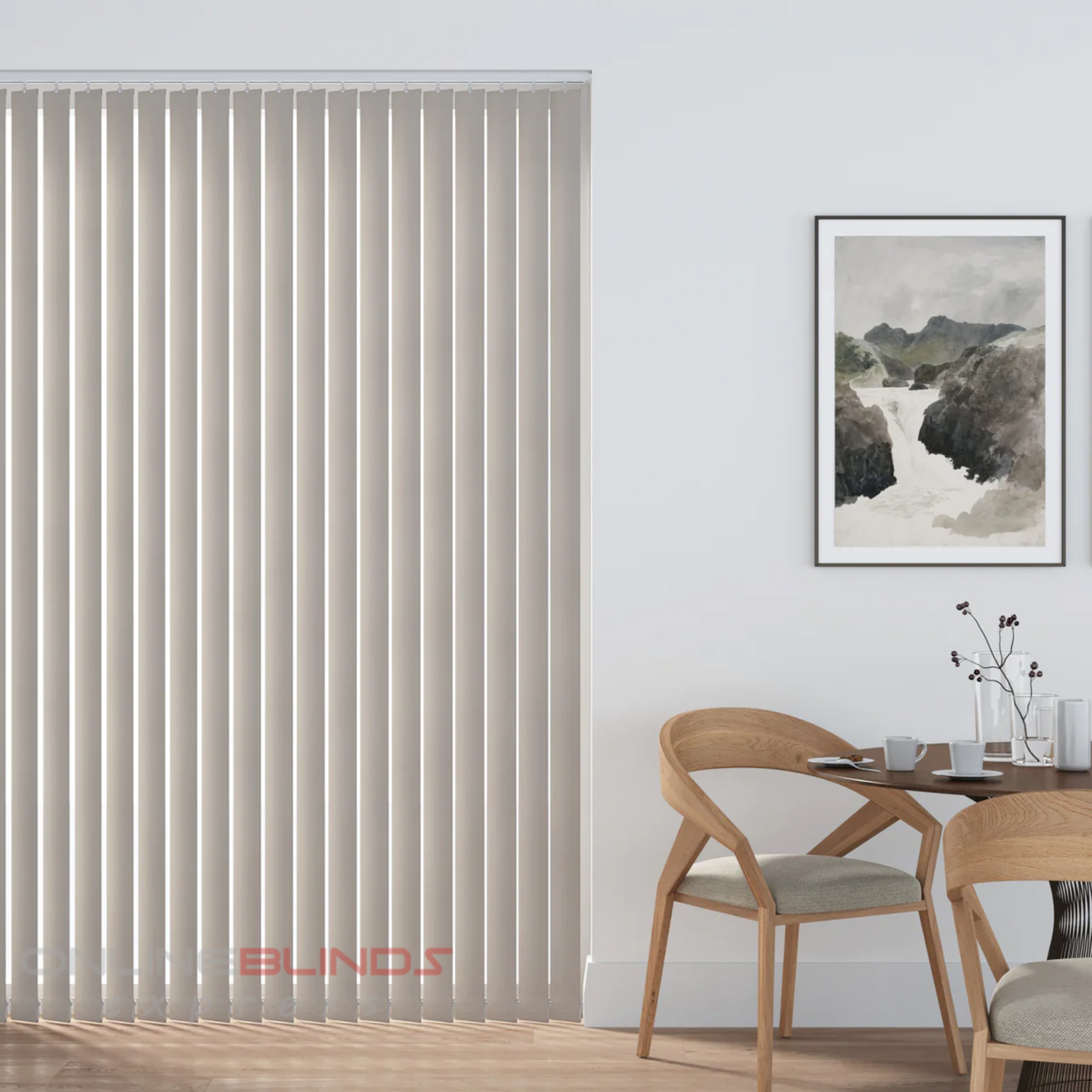 Aqualush Beige - PVC Blackout Vertical Blinds