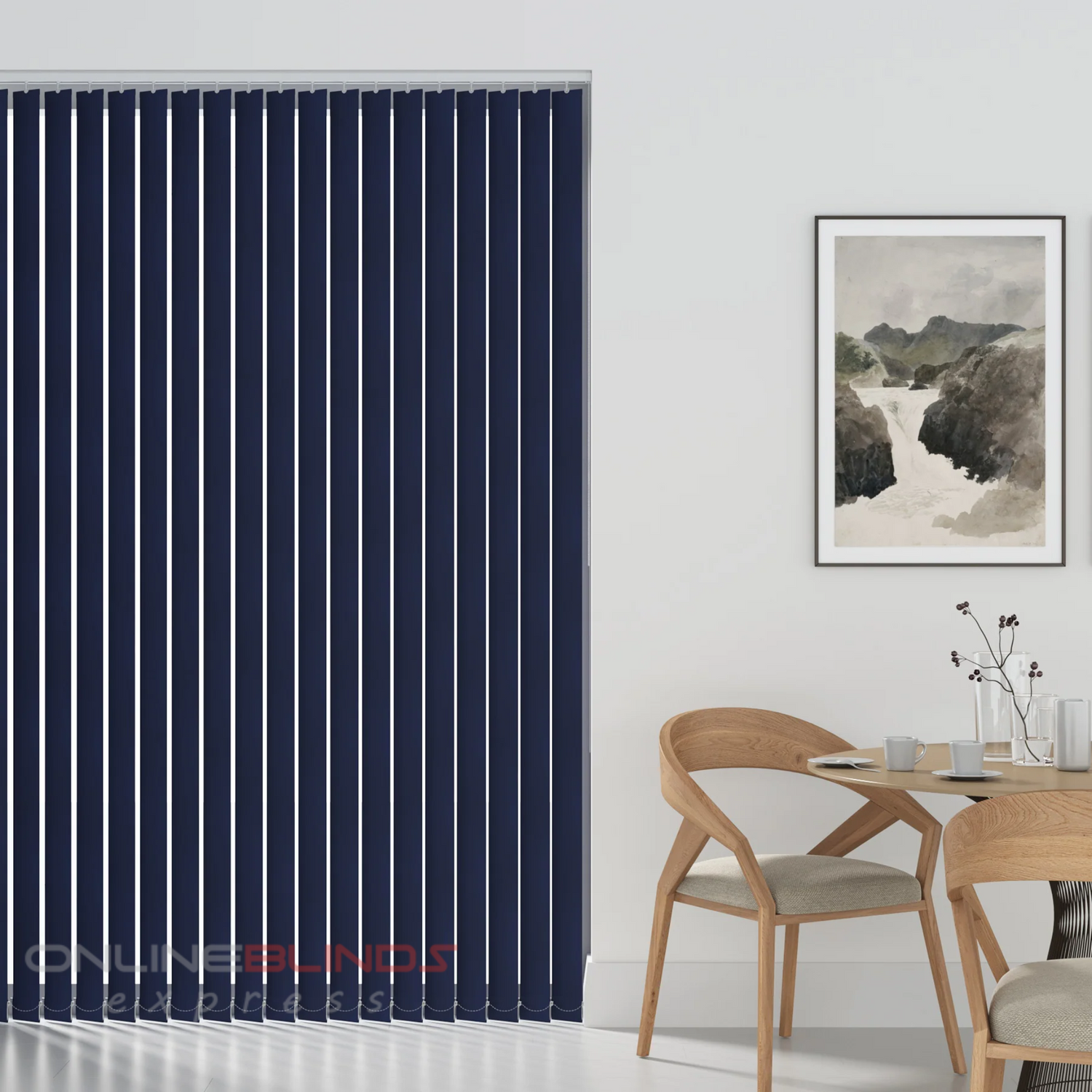 Aqualush Navy Blue - PVC Blackout Vertical Blinds