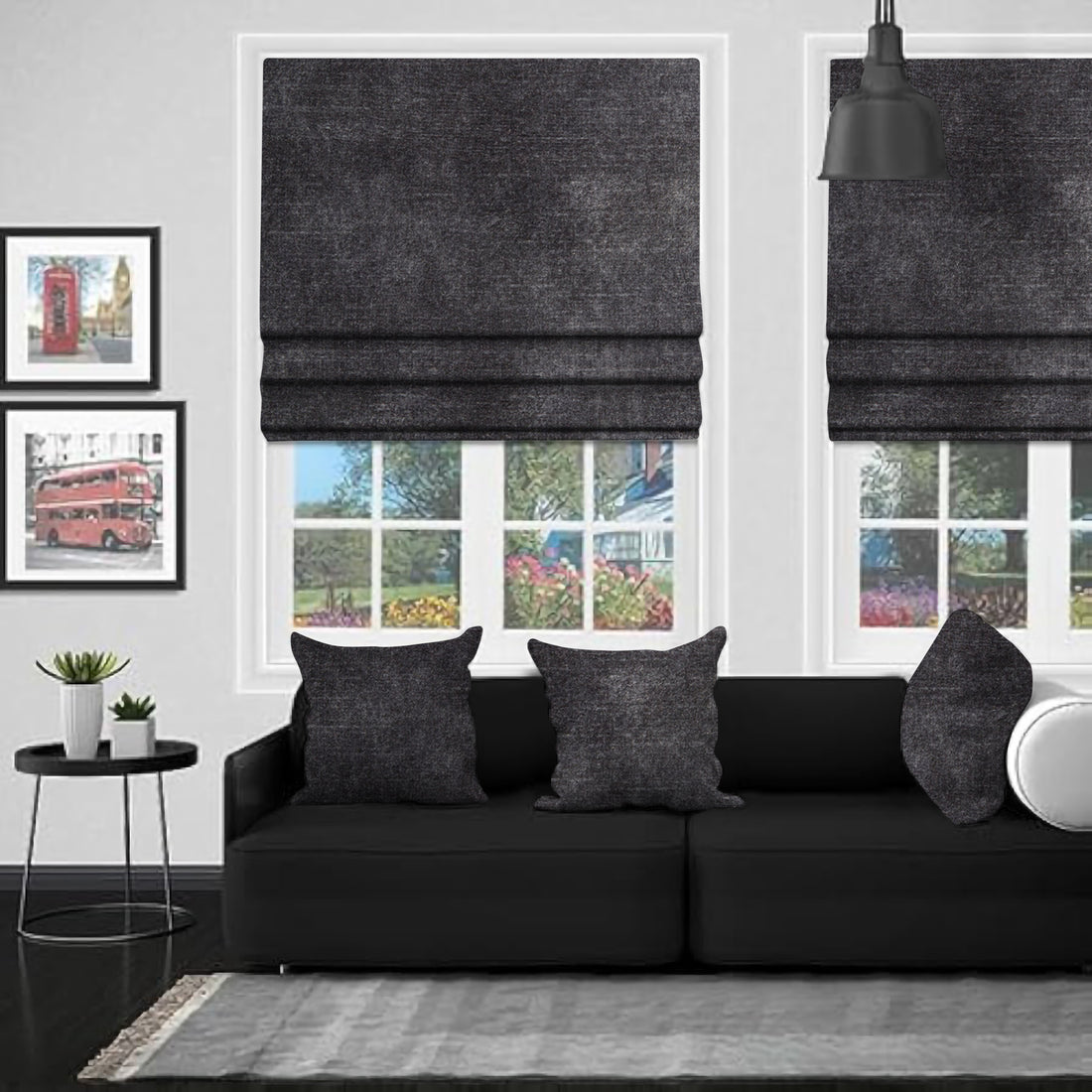 Ankara Charcoal EB - Roman Blind