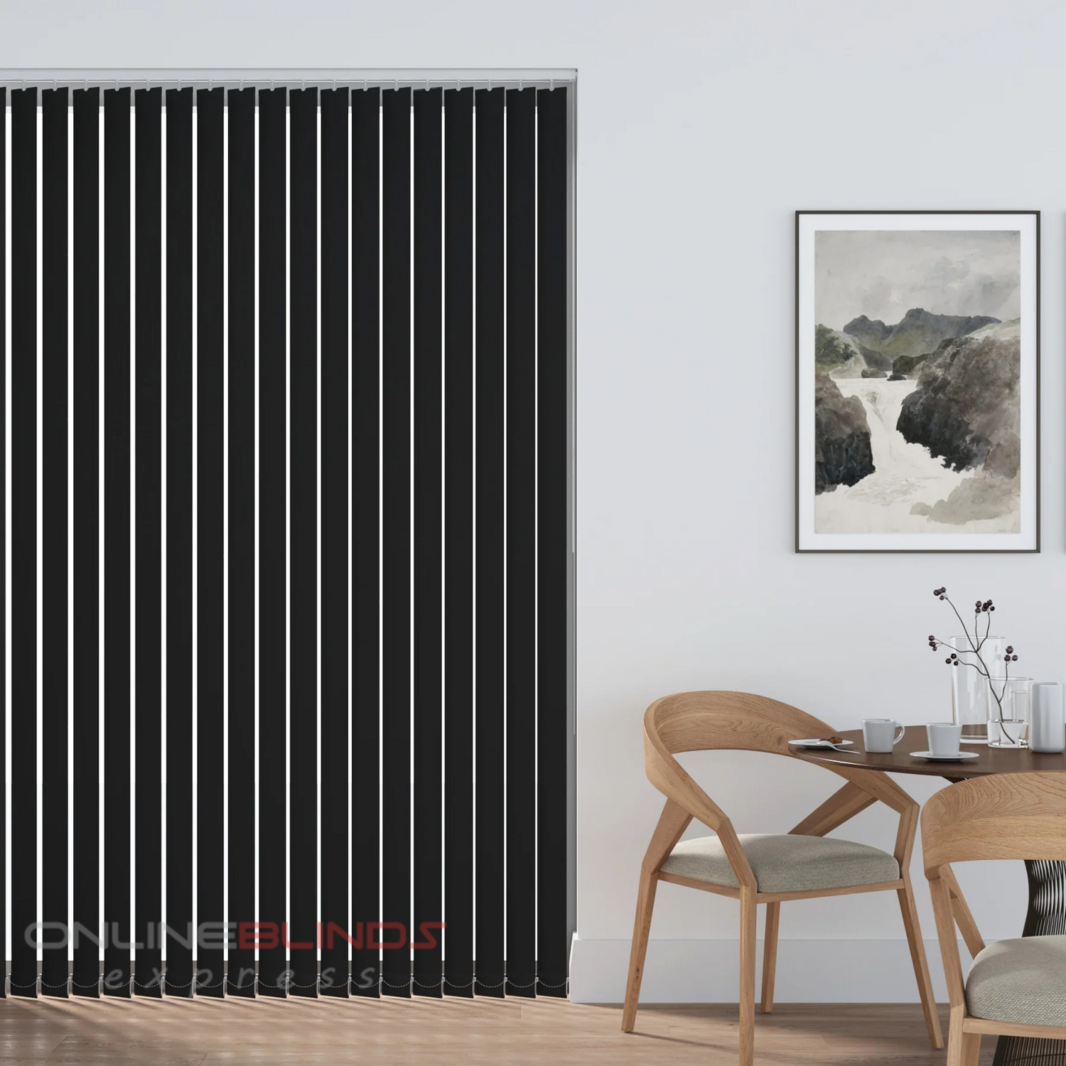 Cairo Black - Blackout Vertical Blinds