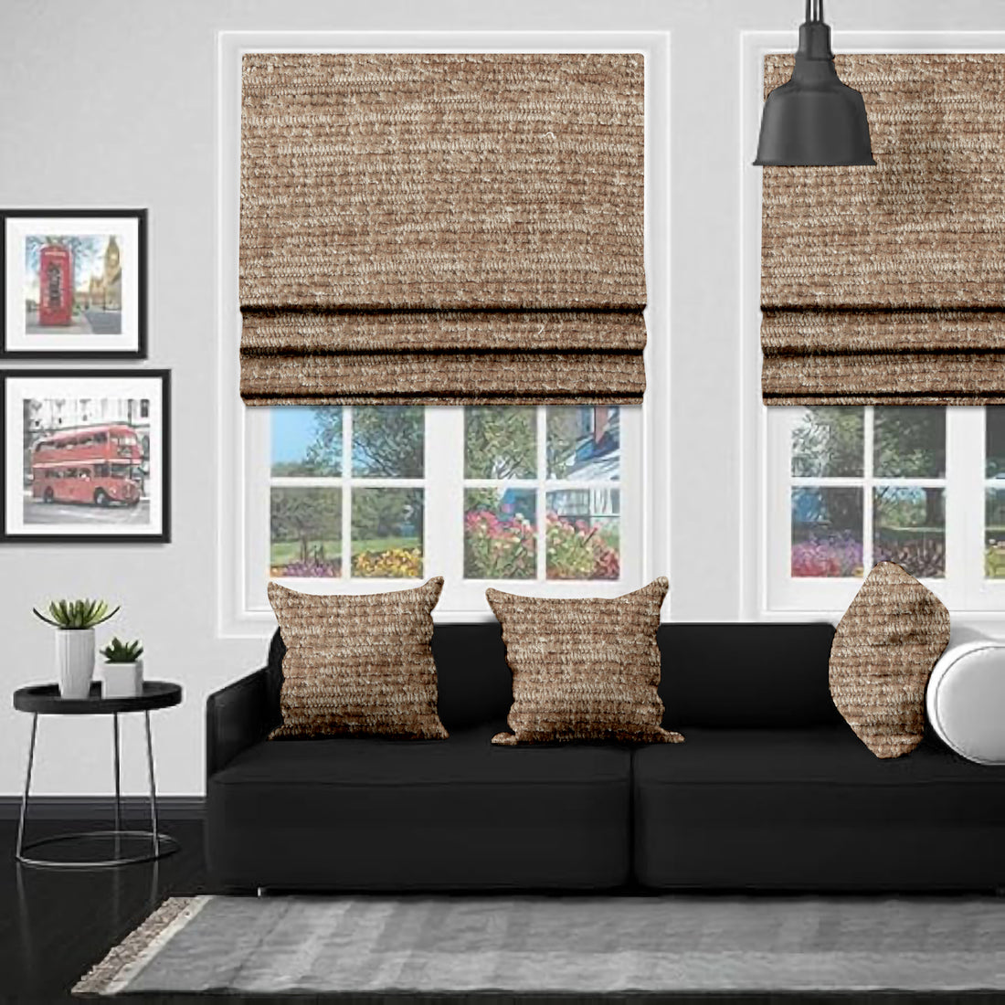 Chenille Mink EB - Roman Blind