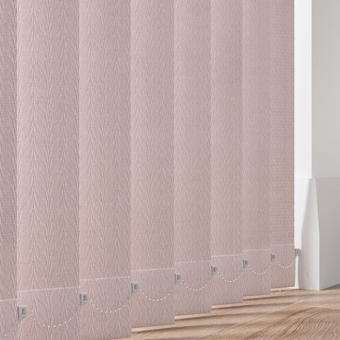 Feather Weave Chantilly - Pink Vertical Blinds