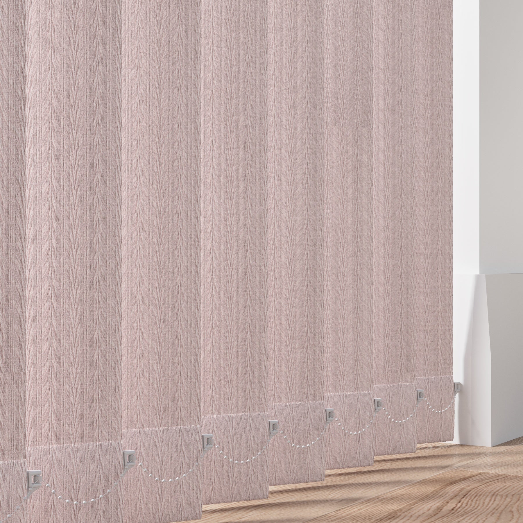 Feather Weave Chantilly - Pink Vertical Blinds