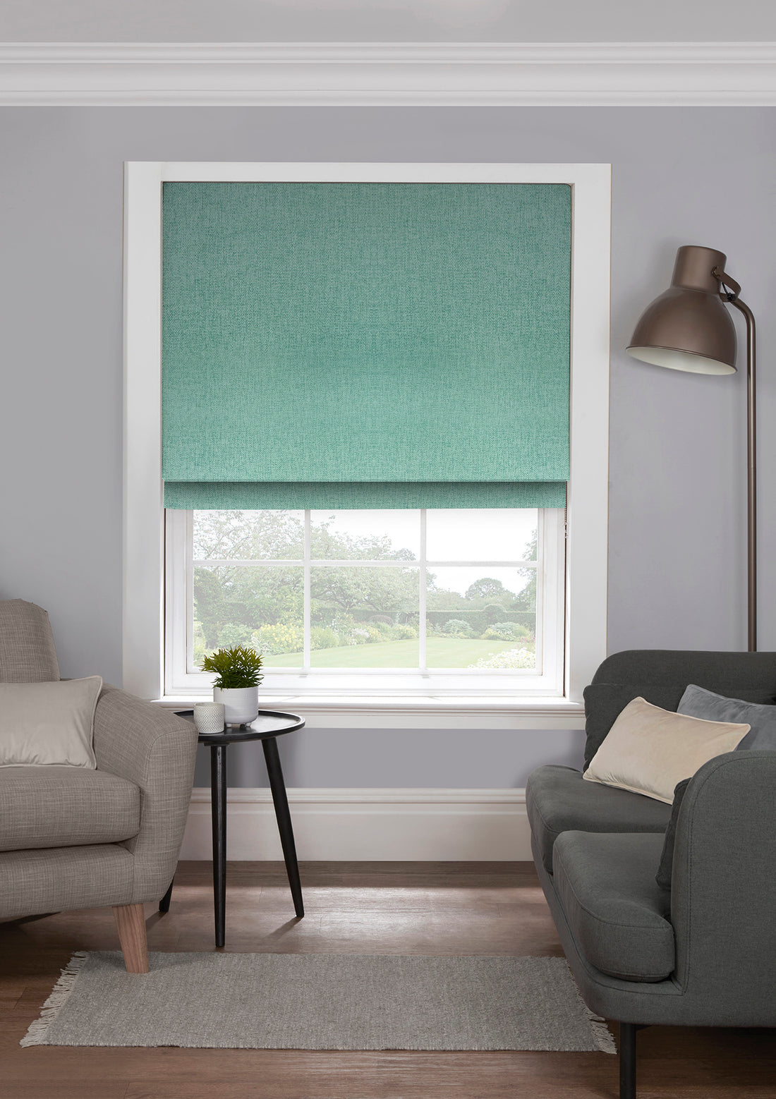 Herringbone Lagoon EB - Roman Blind