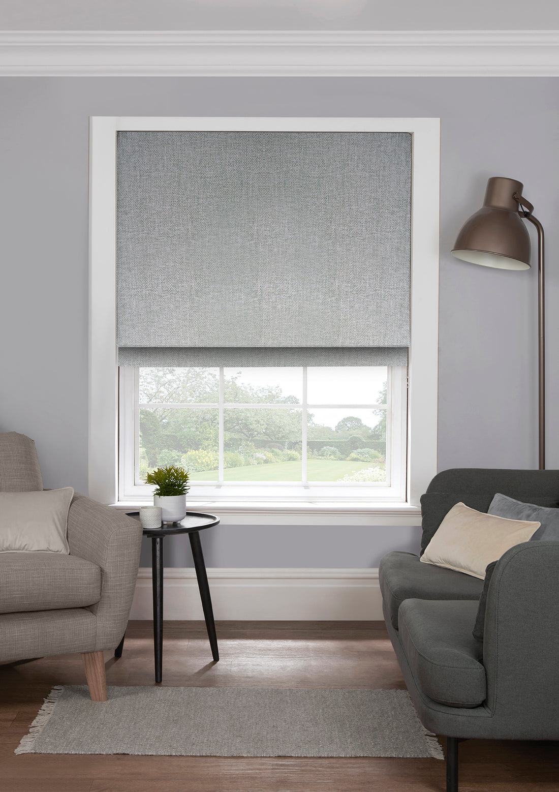 Herringbone Silver EB - Roman Blind
