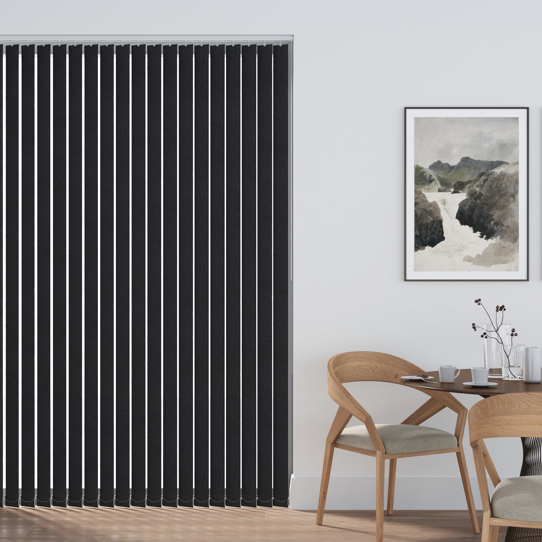 Lahore Black - PVC Blackout Vertical Blinds