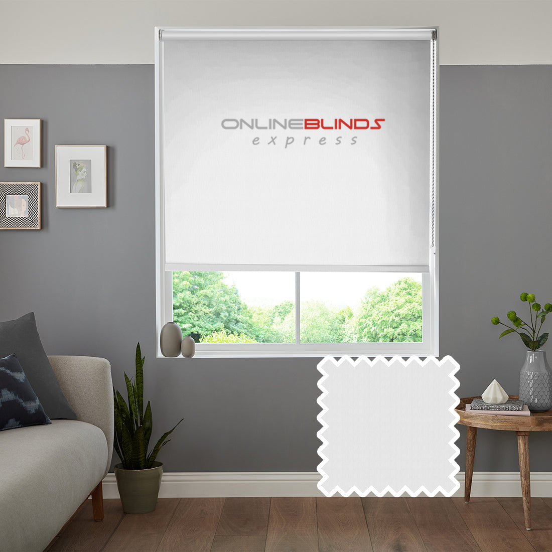 Wave B/O White - QuickFit No Drill Roller Blinds