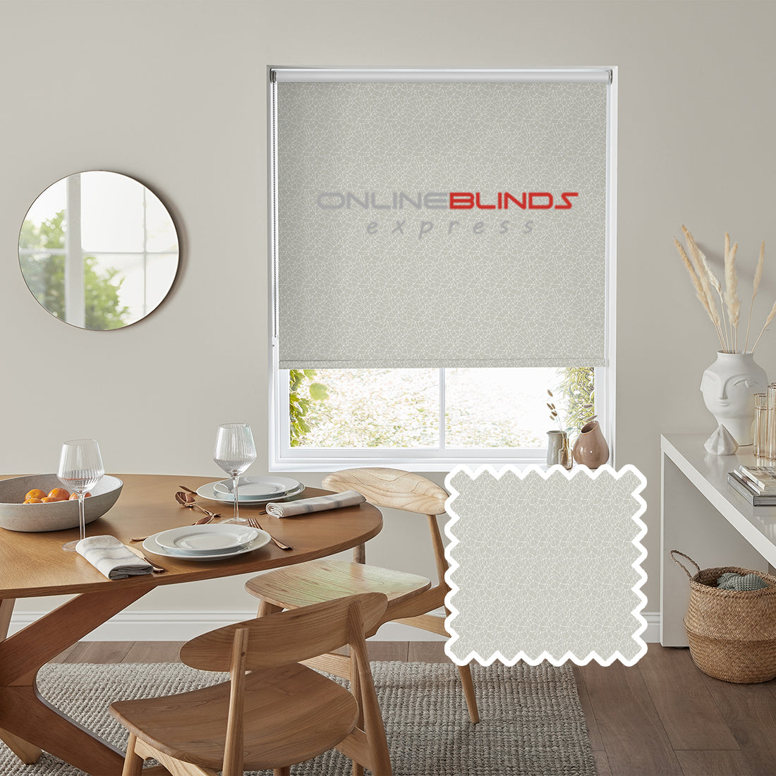 Zinnia B/O Silver - QuickFit No Drill Roller Blinds