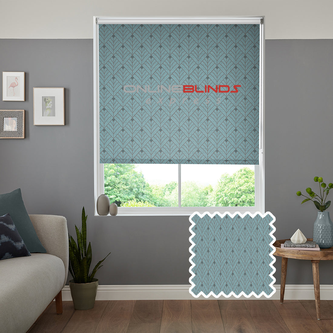 Yarrow B/O Aqua - QuickFit No Drill Roller Blinds