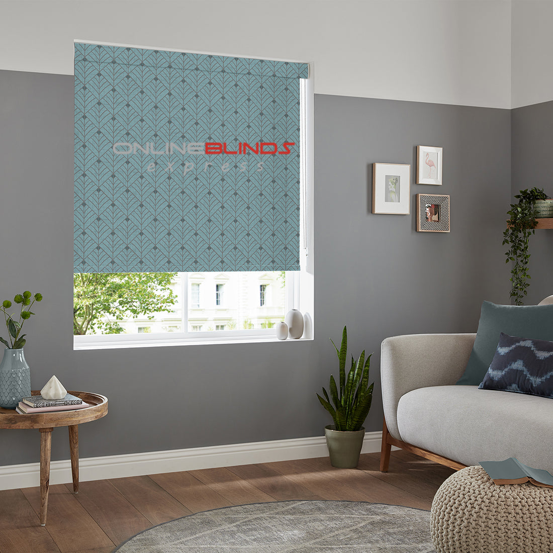 Yarrow B/O Aqua - QuickFit No Drill Roller Blinds