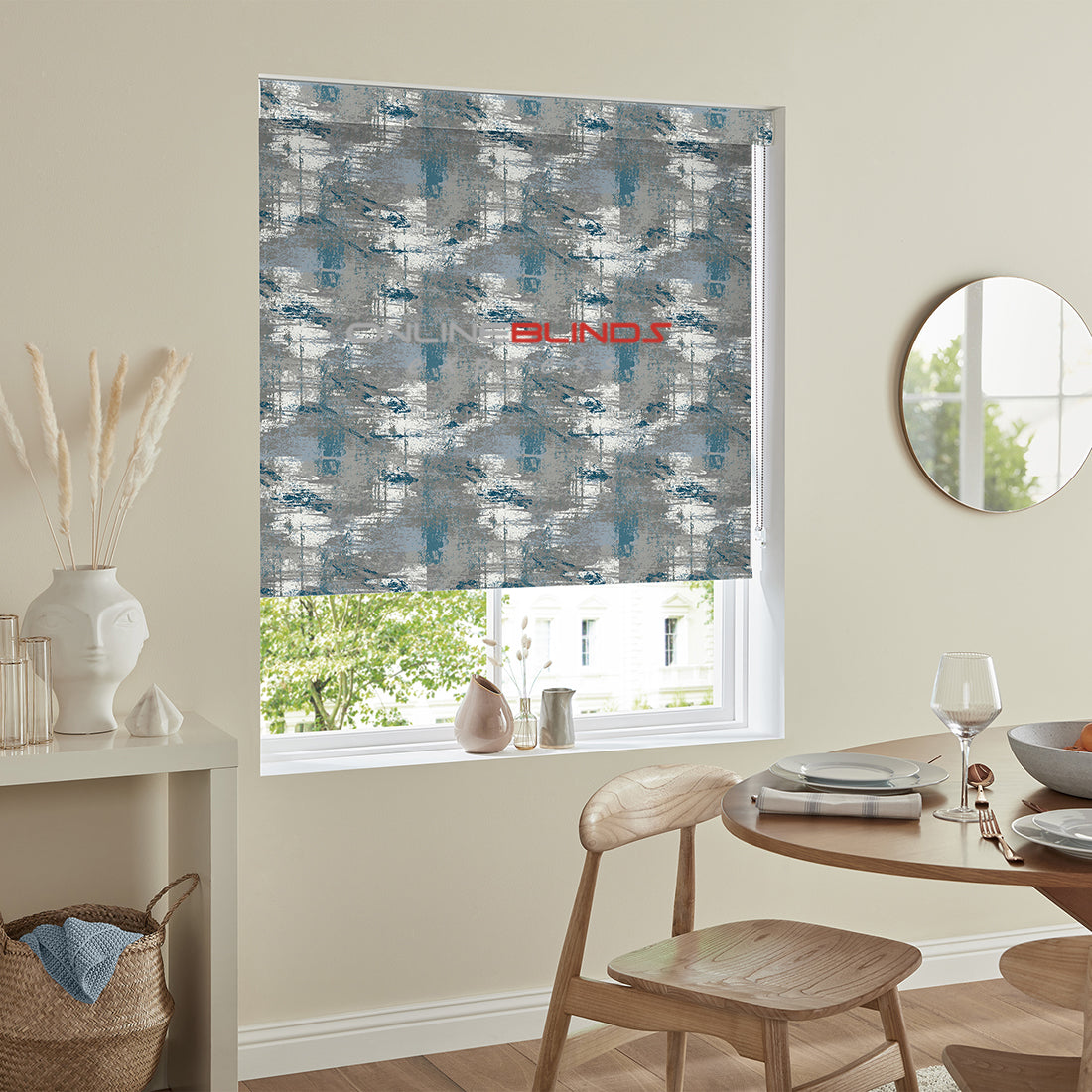 Adventure B/O Teal - QuickFit No Drill Roller Blinds