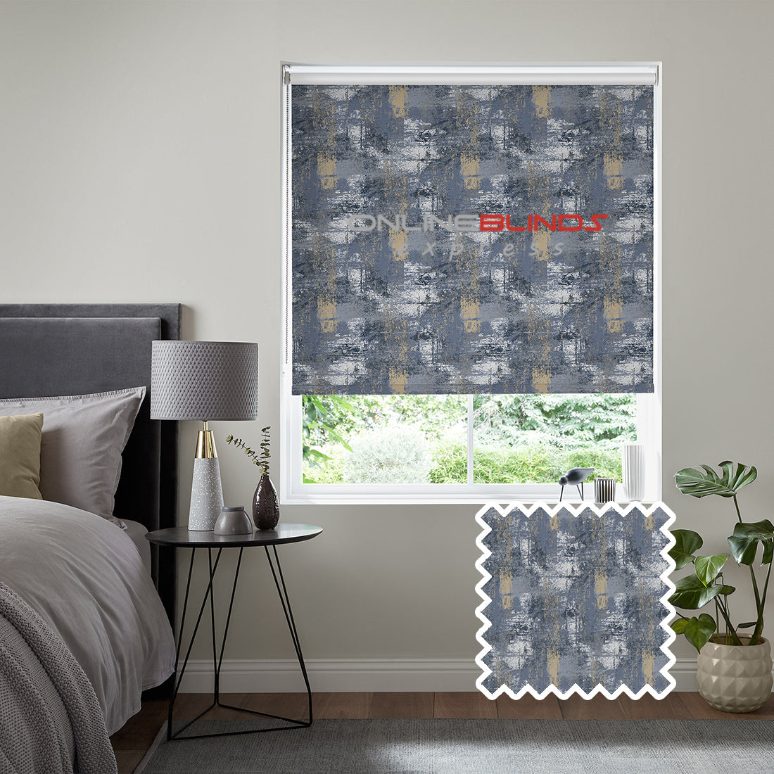 Adventure B/O Denim - QuickFit No Drill Roller Blinds