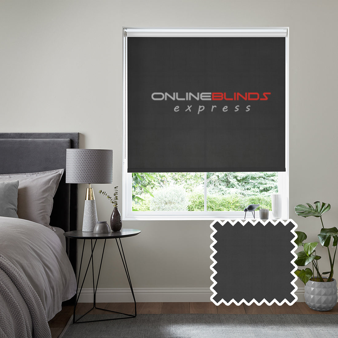 Freesia Slate - QuickFit No Drill Roller Blinds