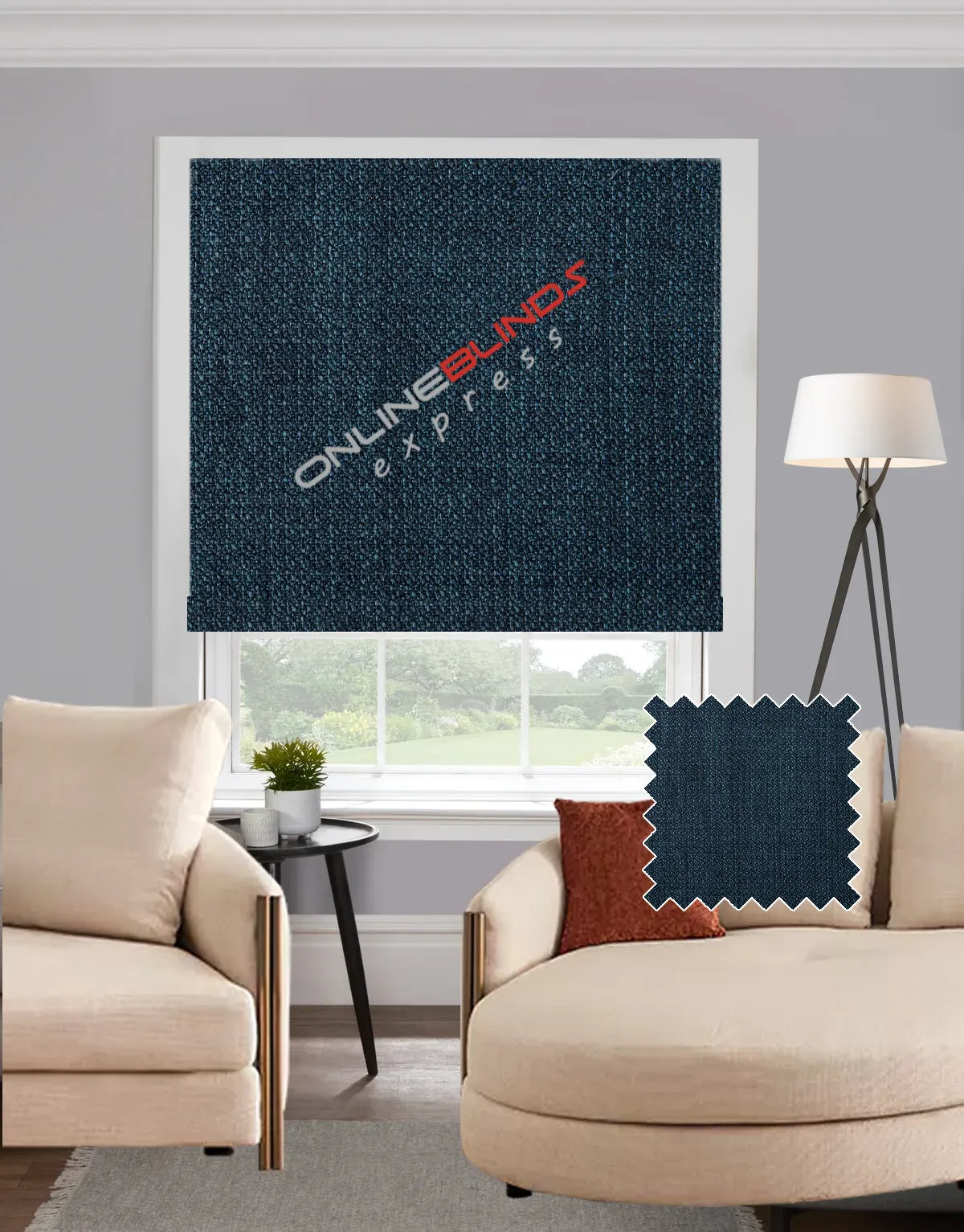 Adana Blue EB - Roman Blind - Online Blinds Express