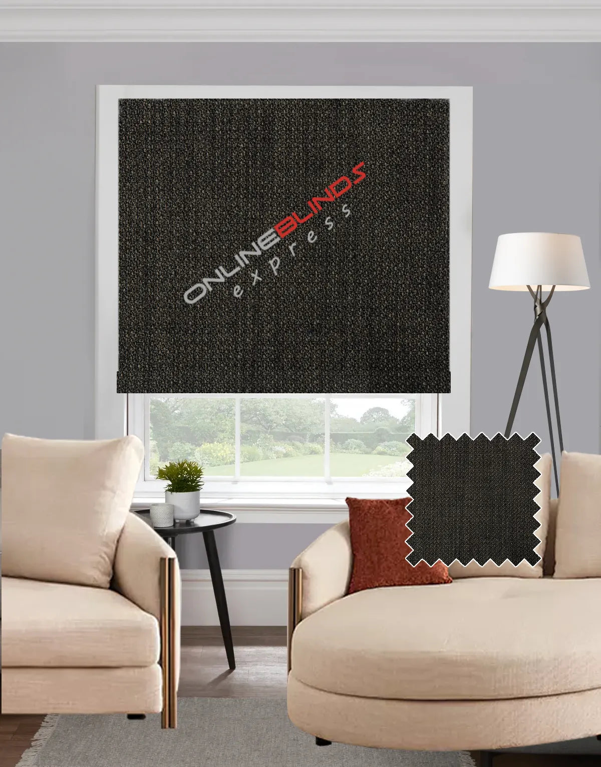 Adana Charcoal EB - Roman Blind - Online Blinds Express