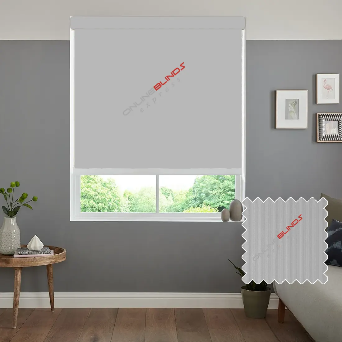 AQUALUSH GREY MOTORISED ROLLER BLIND