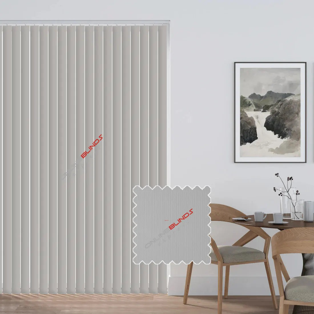 AQUALUSH GREY - PVC Waterproof Blackout Vertical Blinds