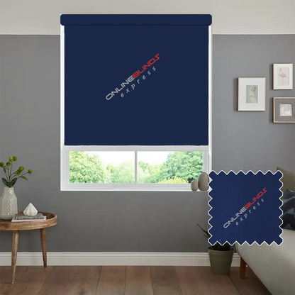 AQUALUSH NAVY BLUE MOTORISED ROLLER BLIND