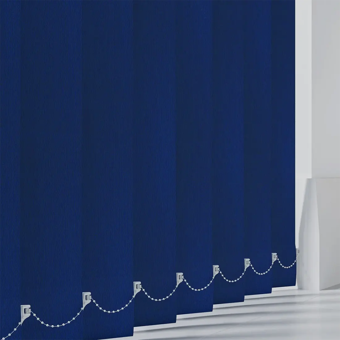 Aqualush Navy Blue - PVC Waterproof Blackout Vertical Blinds