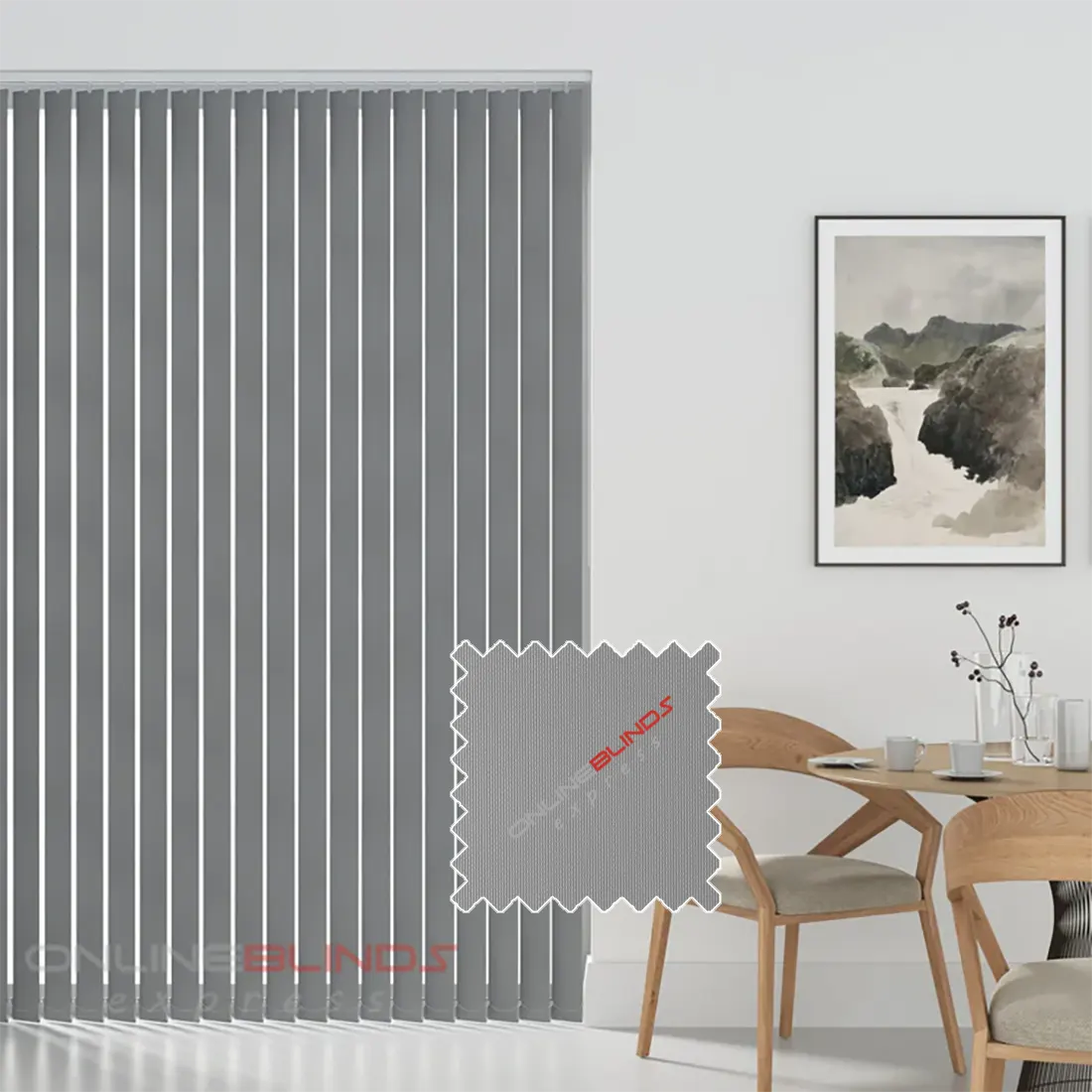 Aqualush Steel - PVC Waterproof Blackout Vertical Blinds
