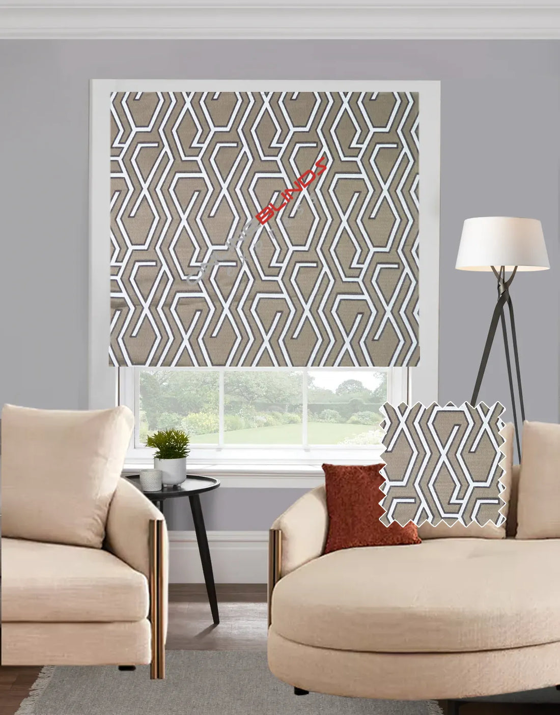 Aztec Espresso EB - Roman Blind