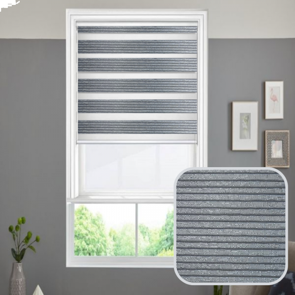 Cashmere Grey Motorised Day and Night Blind