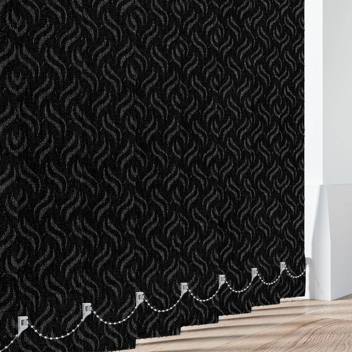 Gravity Black - PVC Waterproof Blackout Vertical Blinds
