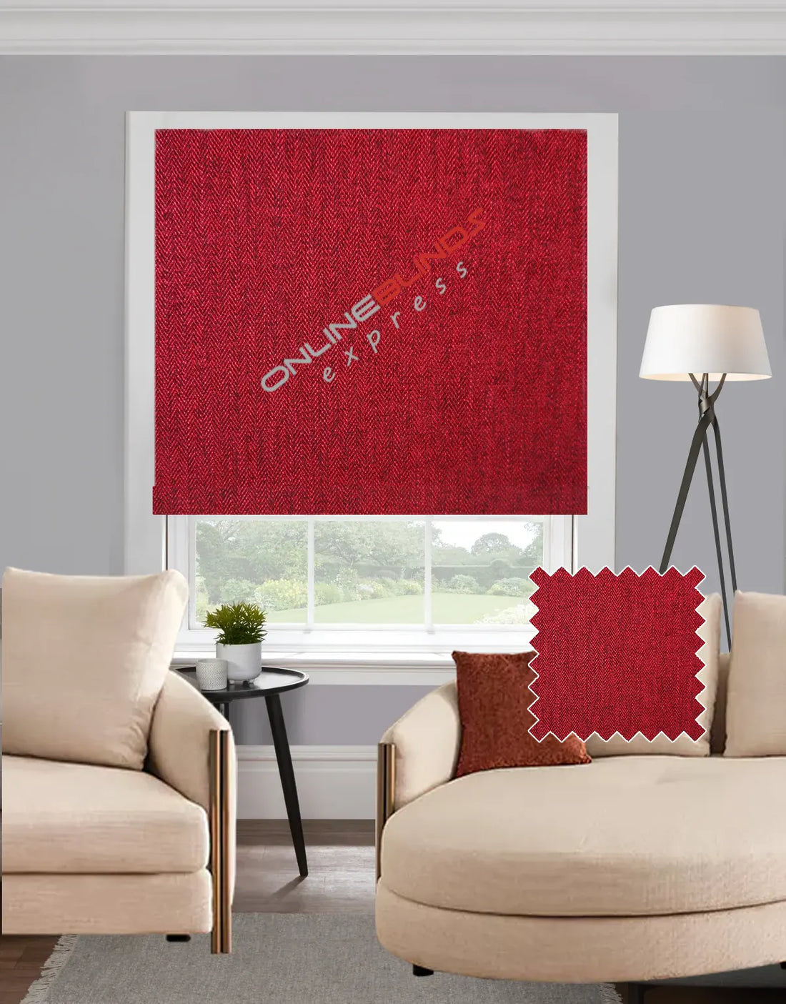 Herringbone Chilli EB - Roman Blind