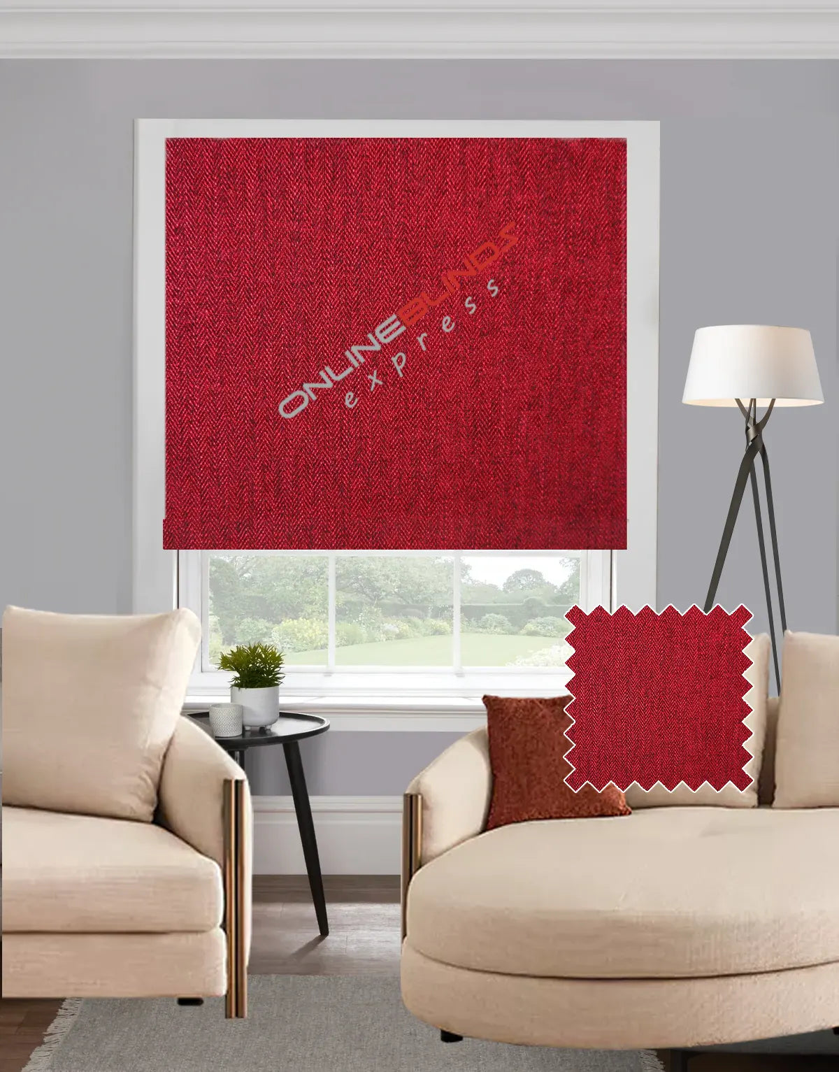 Herringbone Chilli EB - Roman Blind