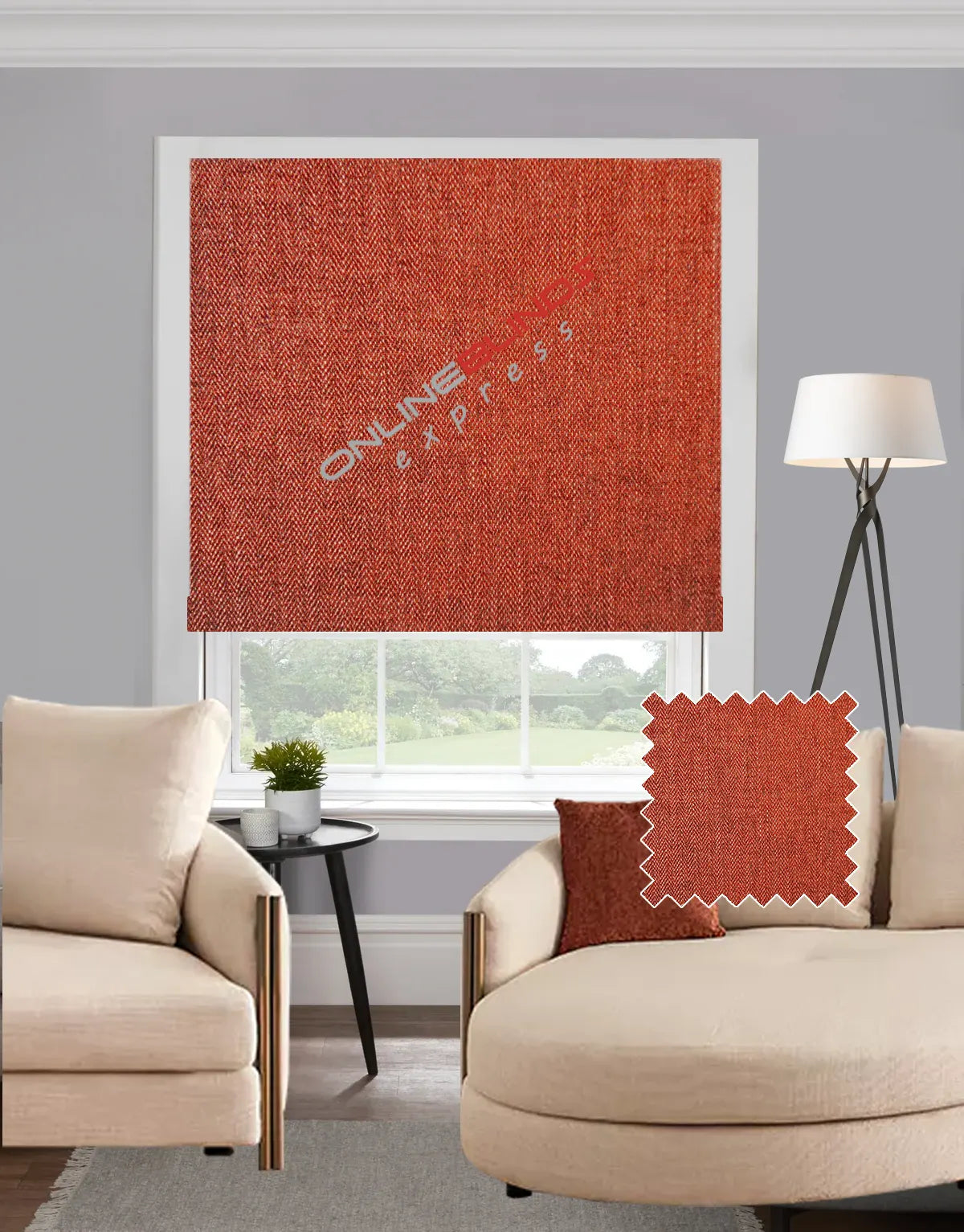 Herringbone Paprika EB - Roman Blind