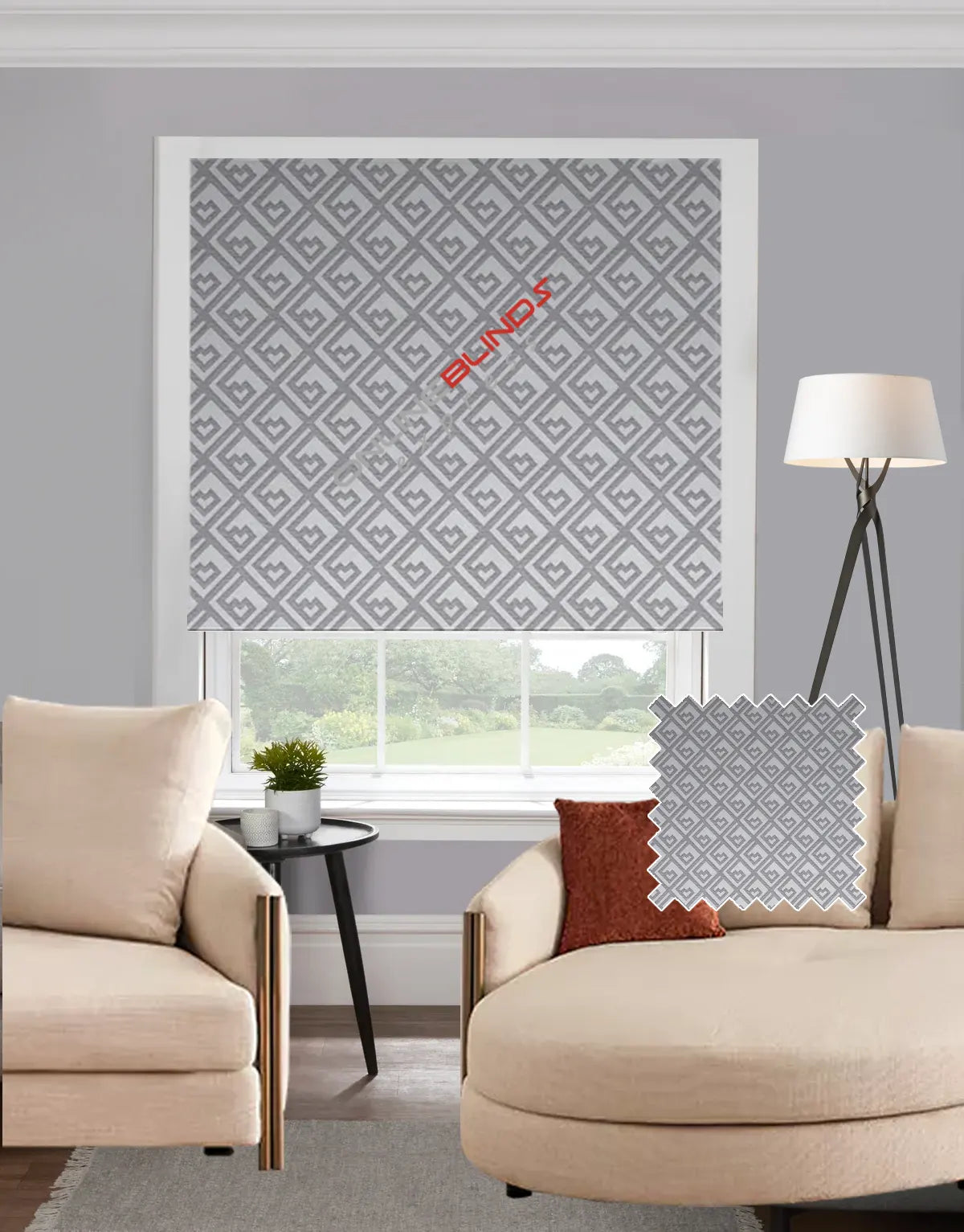 Kufic Grey EB - Roman Blind