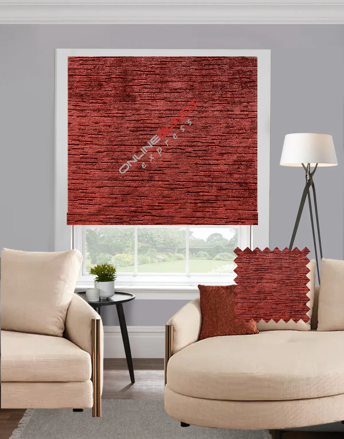 Litie Maroon EB - Roman Blind