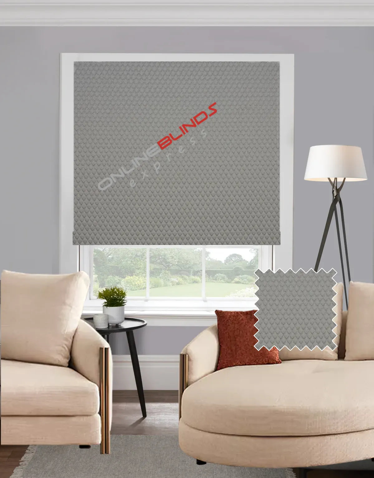 Nora Silver EB - Roman Blind - Online Blinds Express