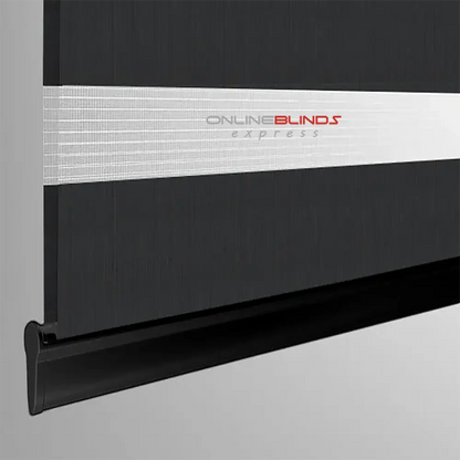 Plain Soft Black Motorised Day and Night Blind