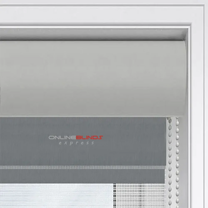 Plain Soft Charcoal Grey Motorised Day and Night Blind