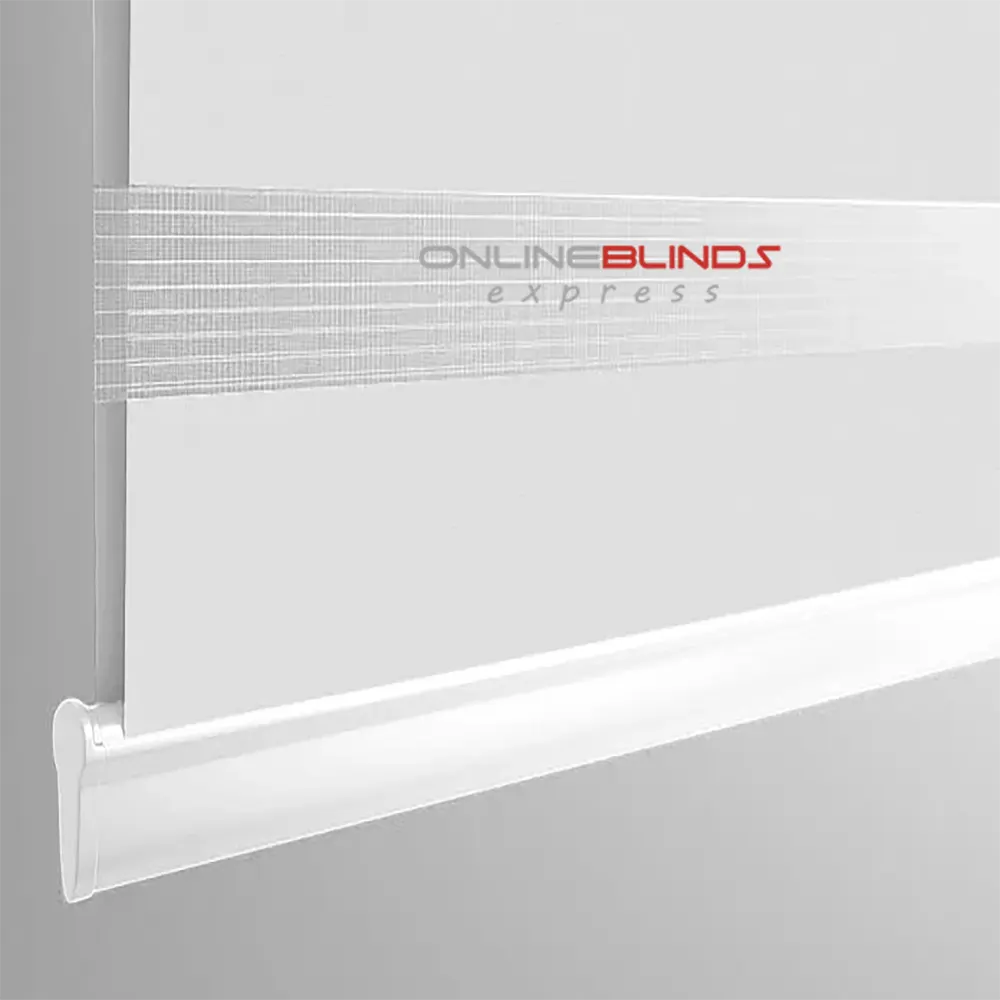 Plain Soft White Motorised Day and Night Blind