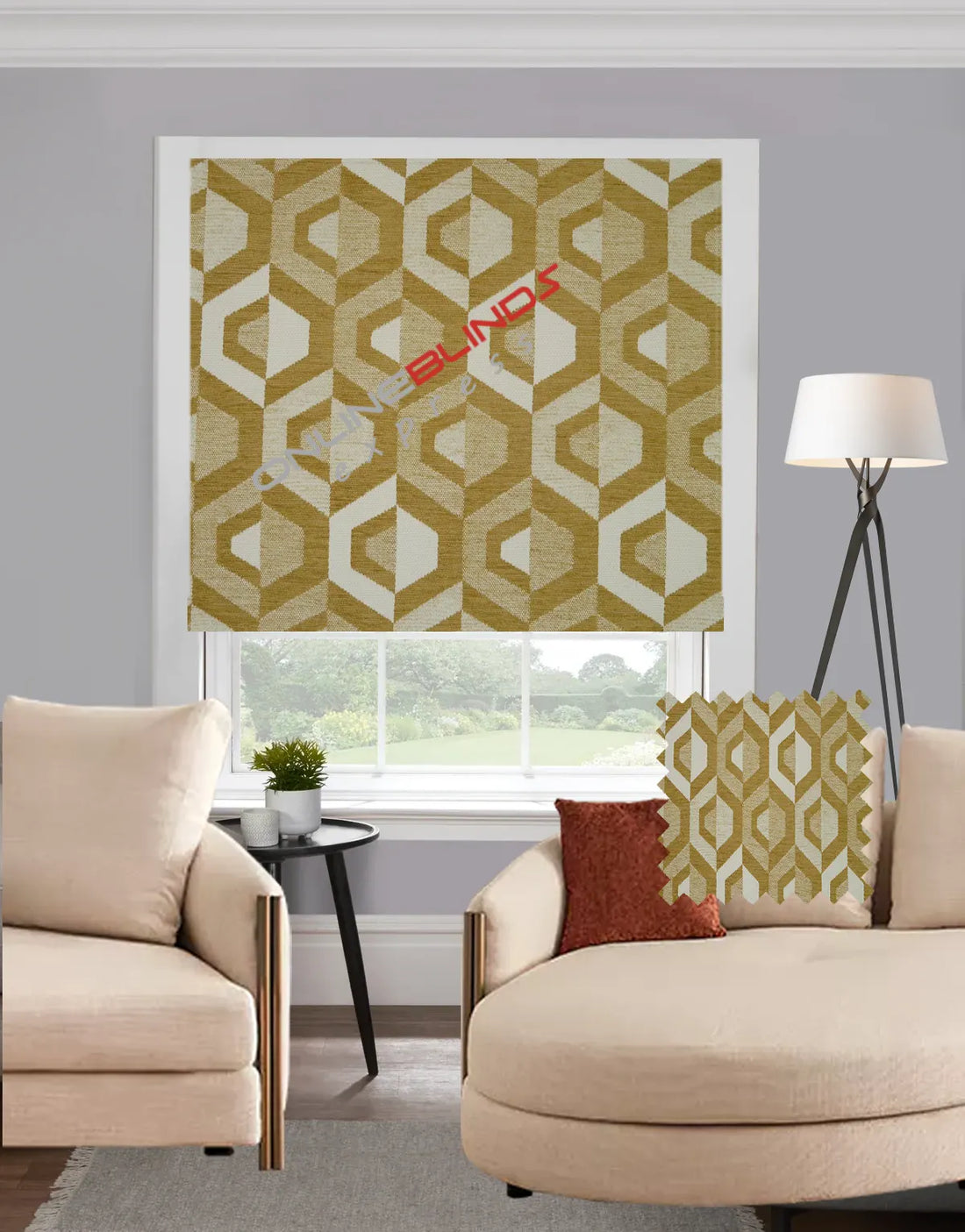 Santorini Ochre EB - Roman Blind