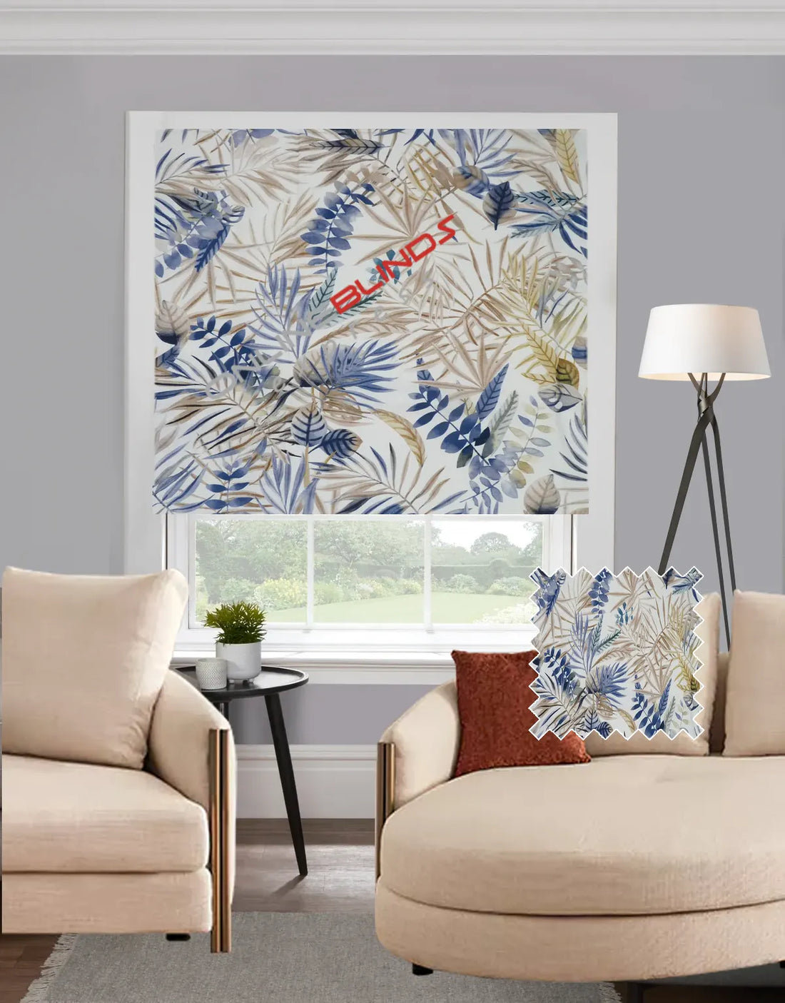 Tirana Blue EB - Roman Blind