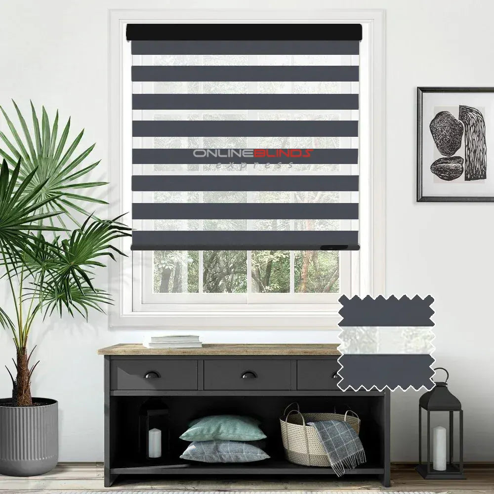 Tokyo Black Motorised Day and Night Blind