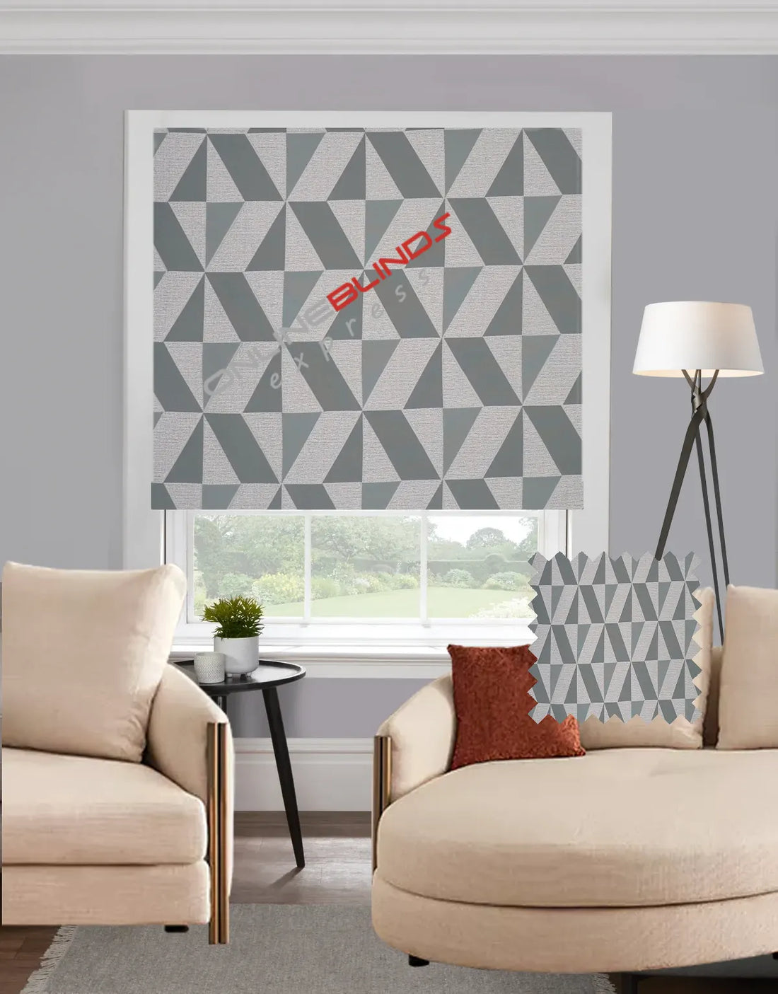 Tranquil Teal EB - Roman Blind