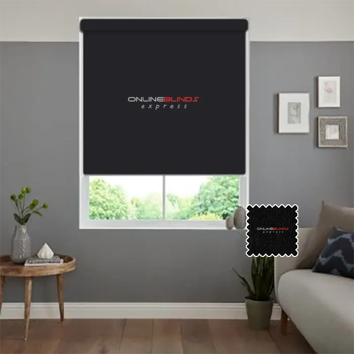 UNITY BLACK MOTORISED ROLLER BLIND