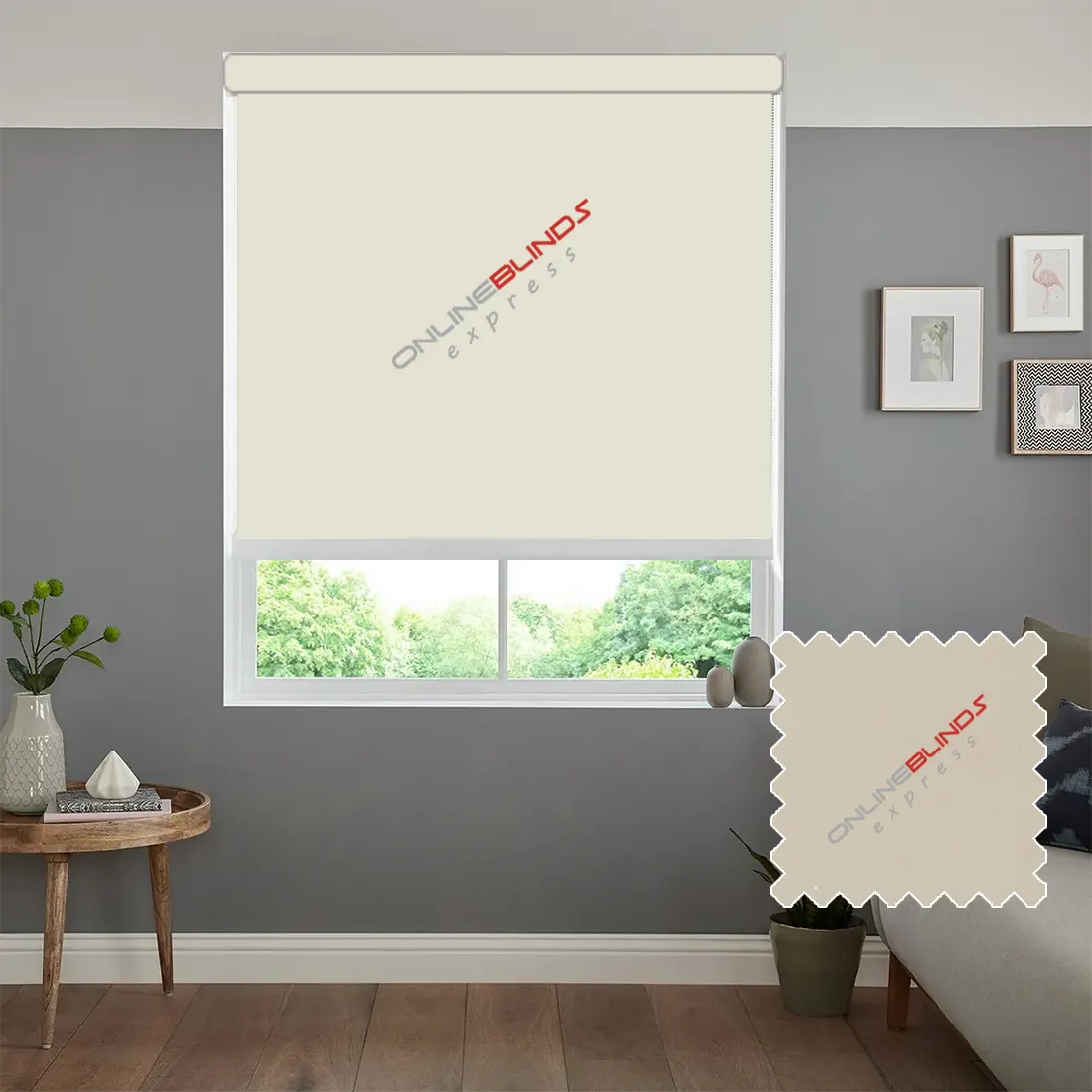 UNITY CHAMPAGNE MOTORISED ROLLER BLIND