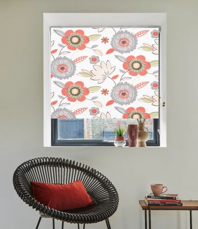 VALENTINA POPPY BLACKOUT ROLLER PATTERN BLINDS